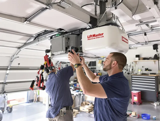 Redondo Beach Garage Door Repair technician performing advanced diagnostics on garage opener in Redondo Beach