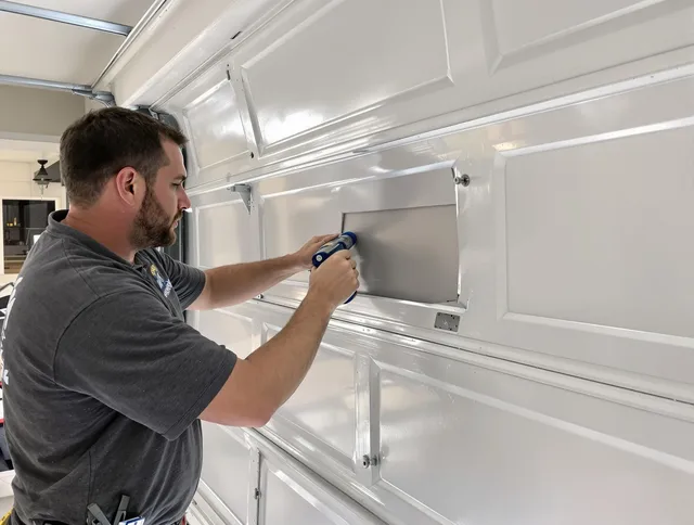 Garage door panel repair by Redondo Beach Garage Door Repair in Redondo Beach