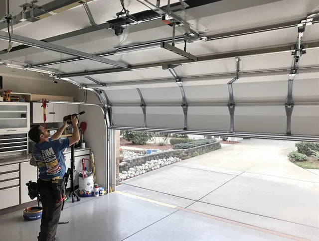 Garage door track repair service by Redondo Beach Garage Door Repair in Redondo Beach